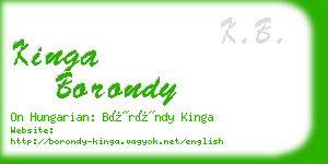 kinga borondy business card